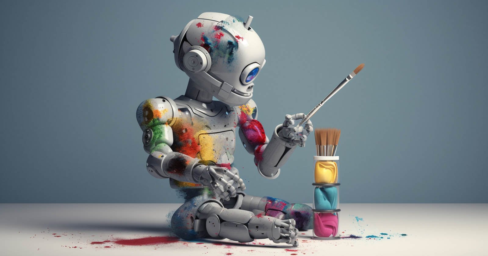AI robot Ai-Da presents original artworks in University of Oxford