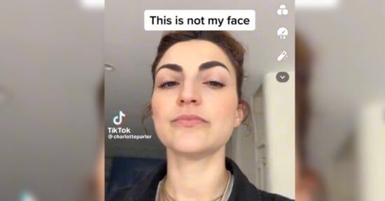 tiktok user notices something off about face