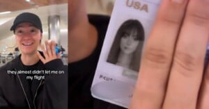 Influencer almost banned from boarding flight passport photo