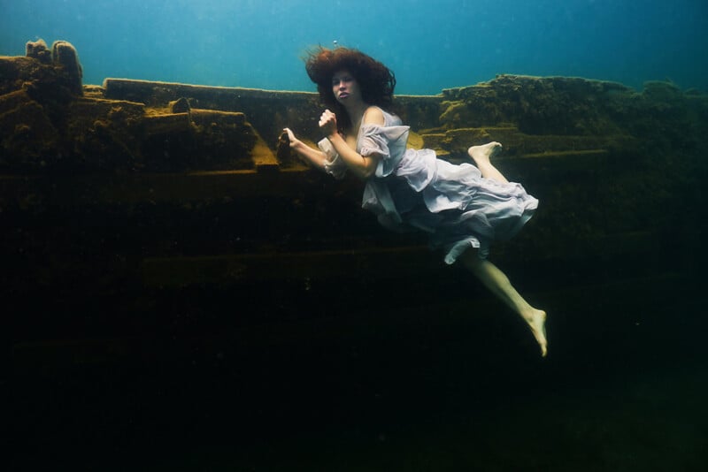 Canadian woman sets new record for deepest underwater photoshoot