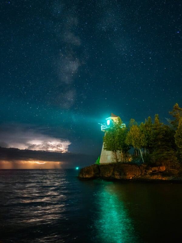 Skywatcher Beams at the Starry Night Sky in Stunning Cosmic Selfie