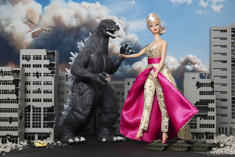 Godzilla vs. Barbie.