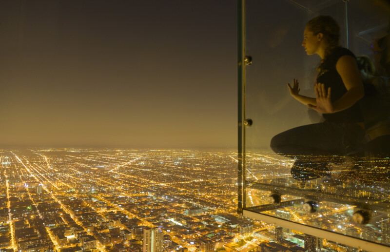 Light Pollution Over Chicago at Night