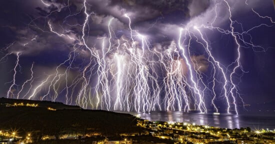 Compsite photo of lightning