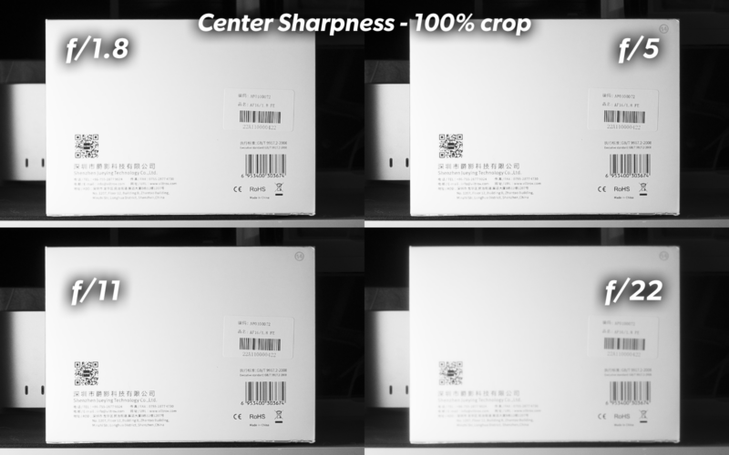 Viltrox AF 16mm f/1.8 FE lens center sharpness test.