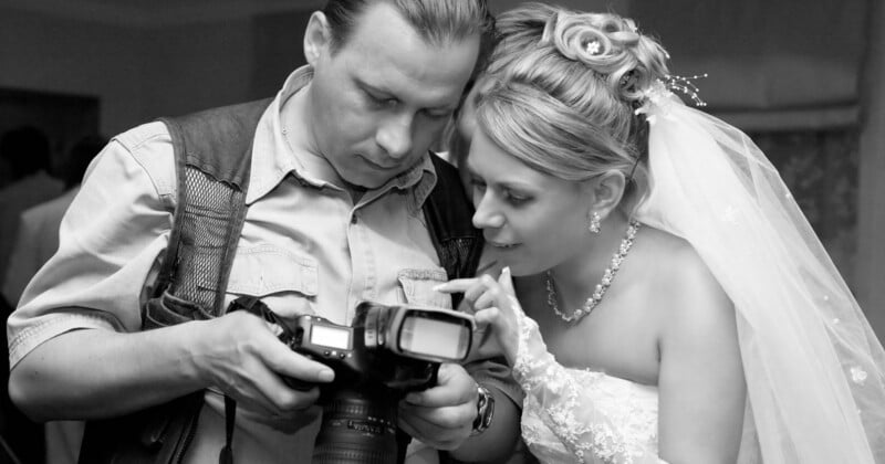 Bride and photographer.