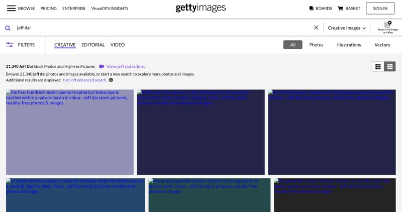 Getty website