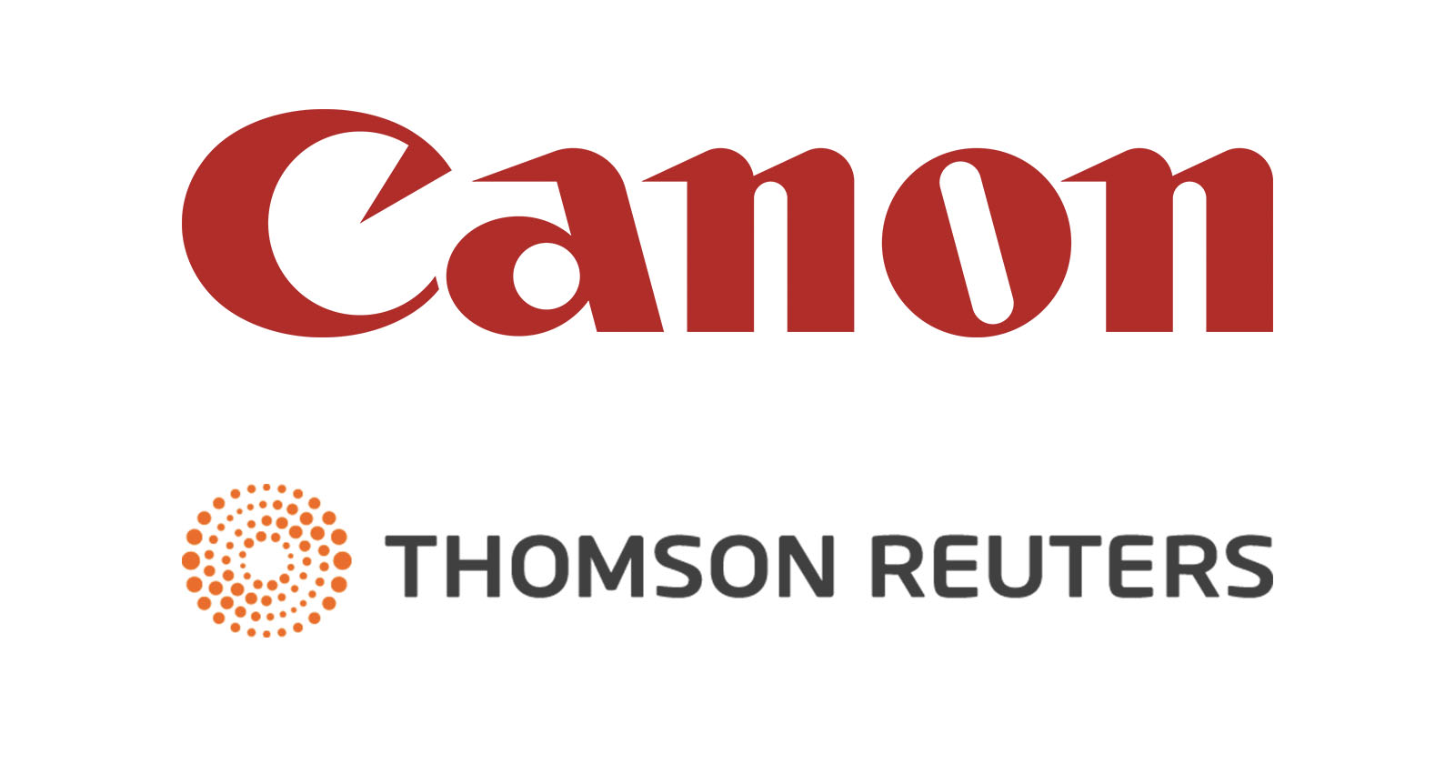 Canon and Reuters logos against a white background