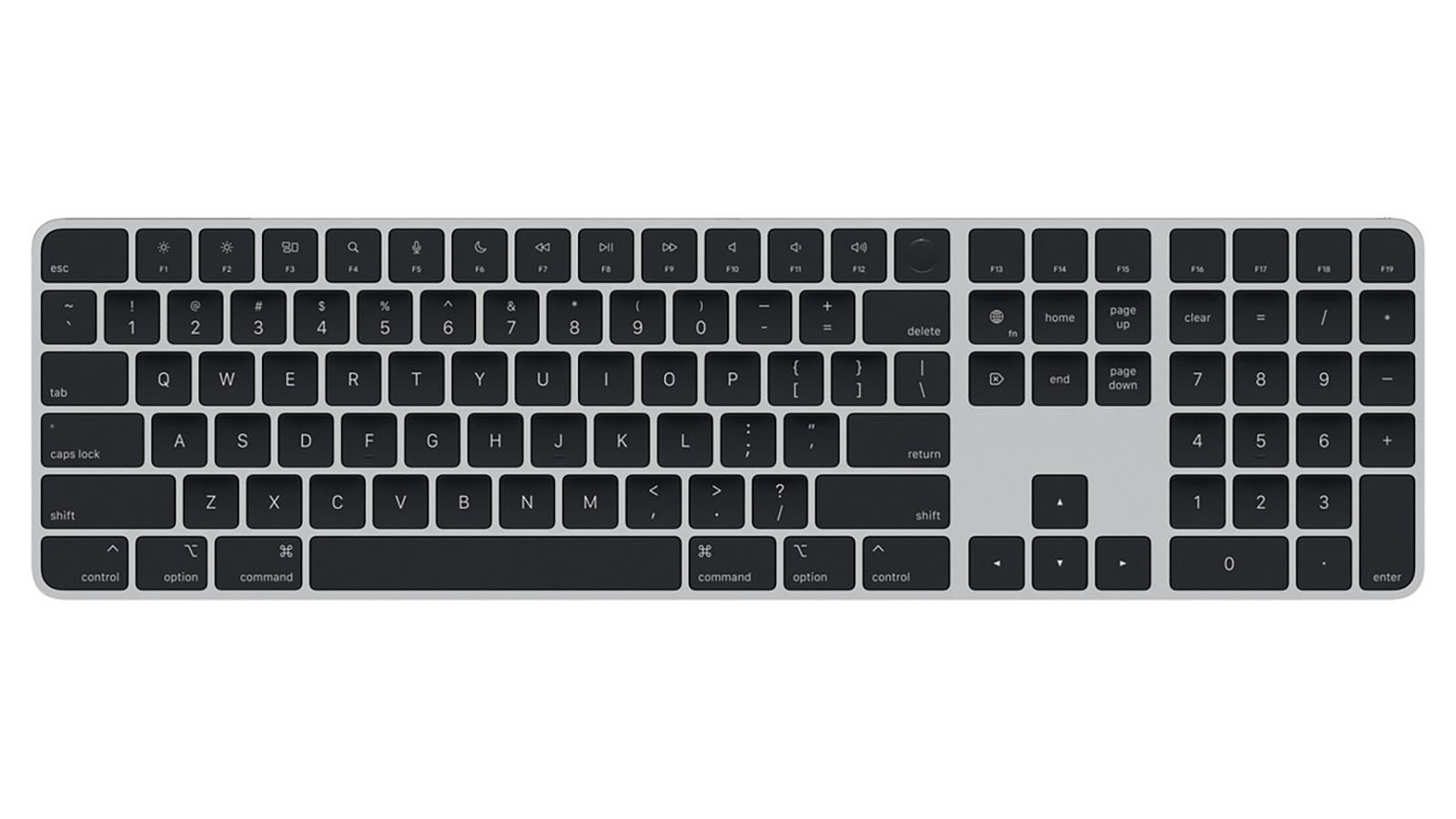 Apple's Magic Keyboard is seen from above.