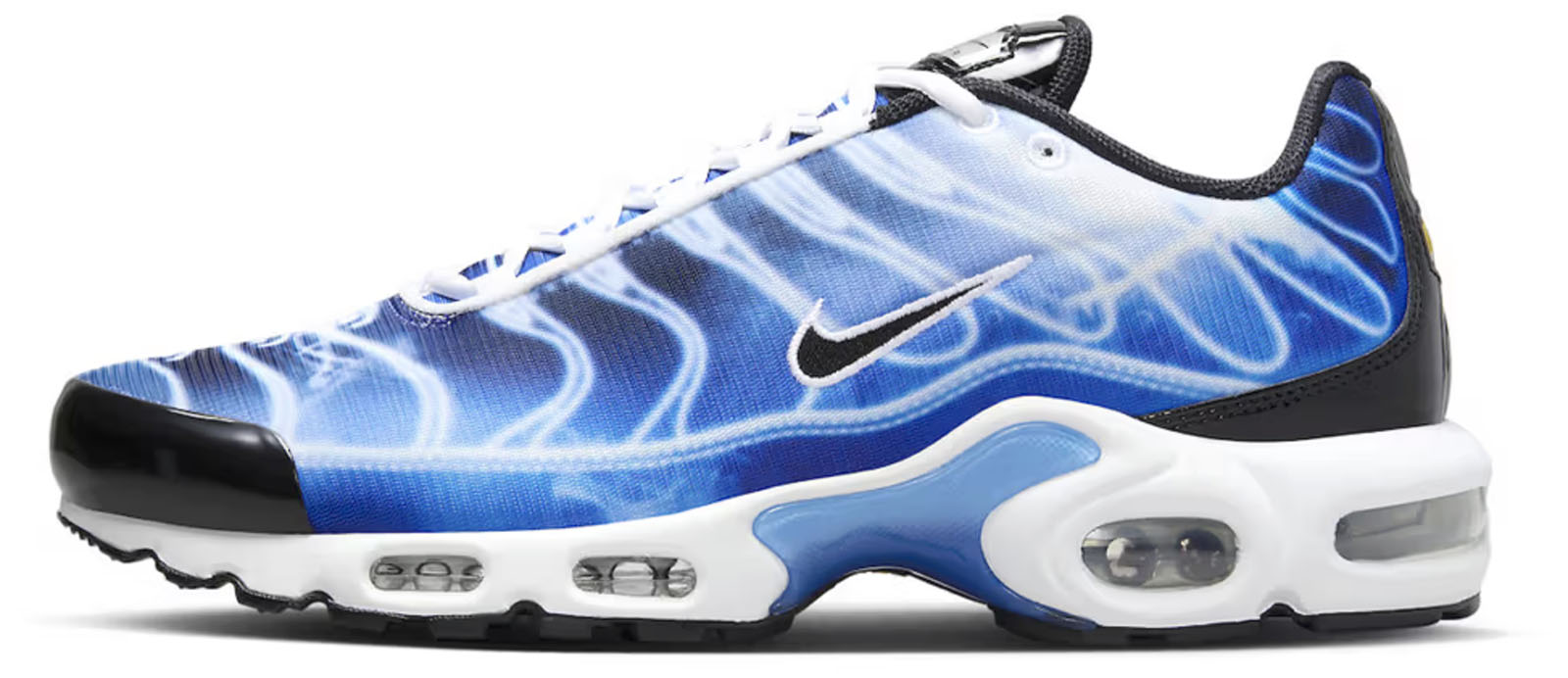 Nike Air Max Plus sneaker in cool blue "light painting photography" variant. 