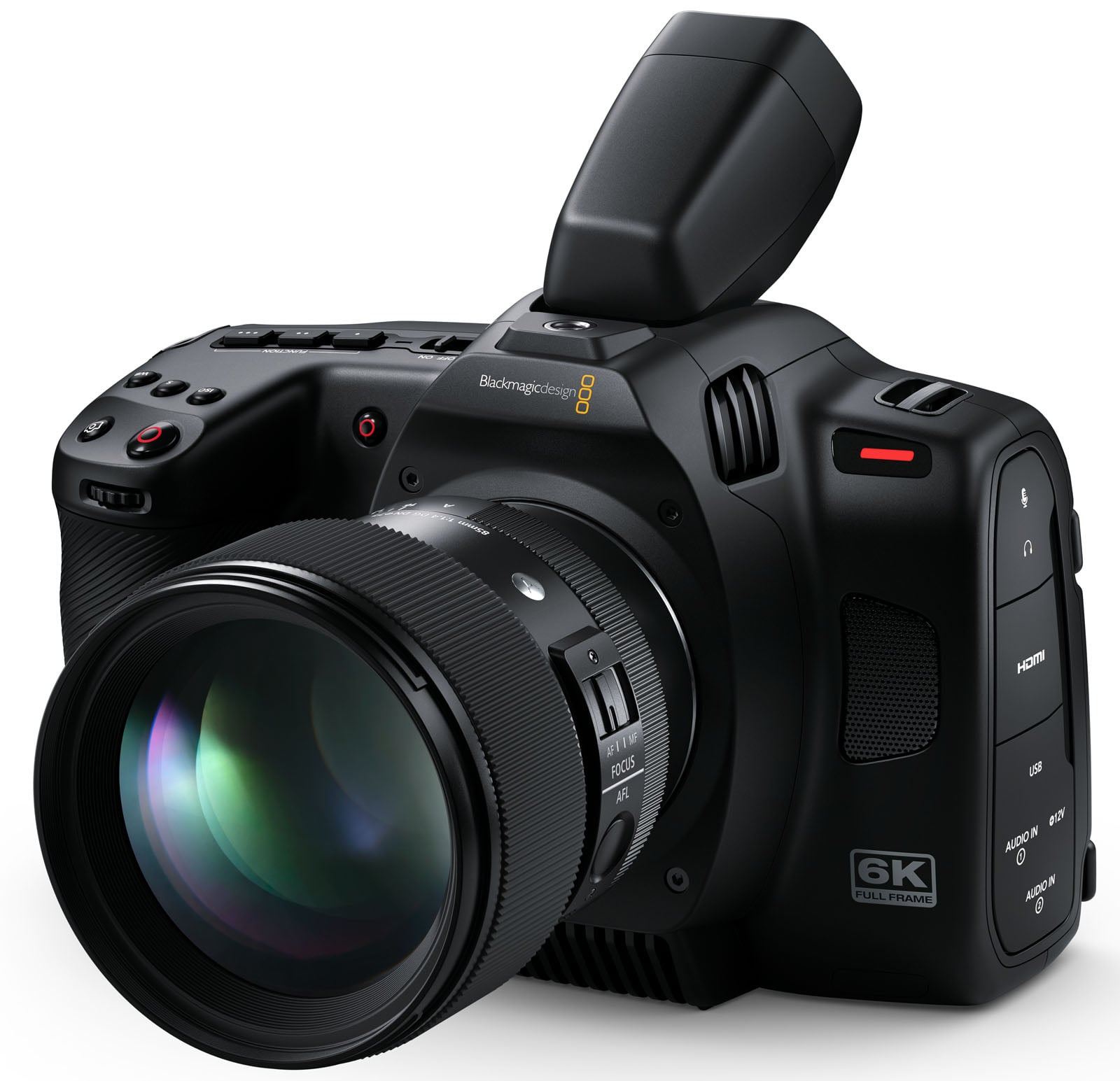 Blackmagic Cinema Camera 6K с установленным электронным видоискателем EVF