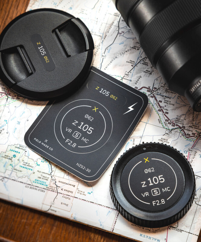 Field Made co lens and camera Indicator labels