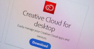 A window for Creative Cloud for desktop appears on a screen.