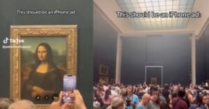 A tourist started a social media debate about the iPhone zoom after he used it to impressively focus on the Mona Lisa painting in a crowded Louvre museum.