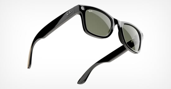 The new Meta Ray-Ban smart glasses on a blank background.