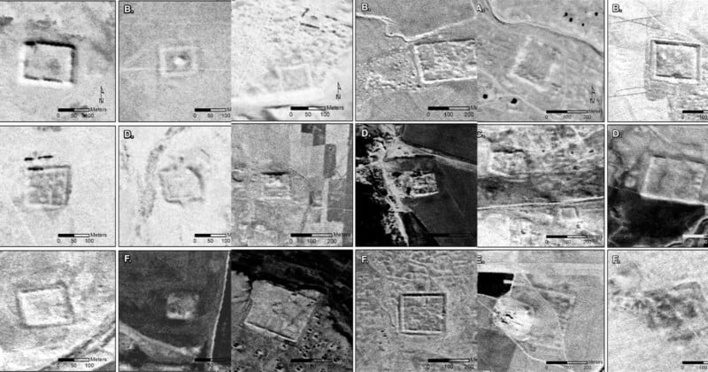 Spy satellite images showing Roman forts