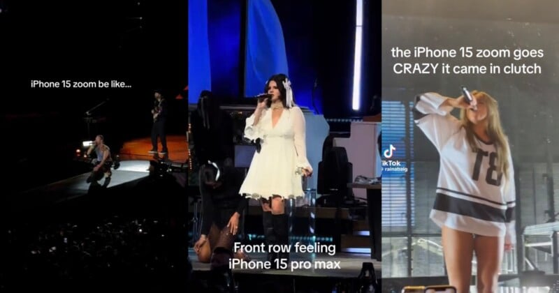 Concertgoers use iPhone 15 zoom for "front row experience" at lana del rey and colplay concerts