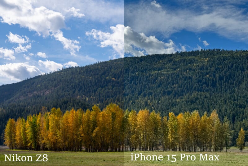 Nikon z8 vs iPhone 15 comparison landscape