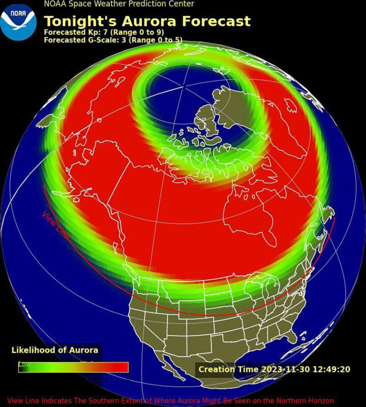 Northern lights could be arriving on December 1, 2023