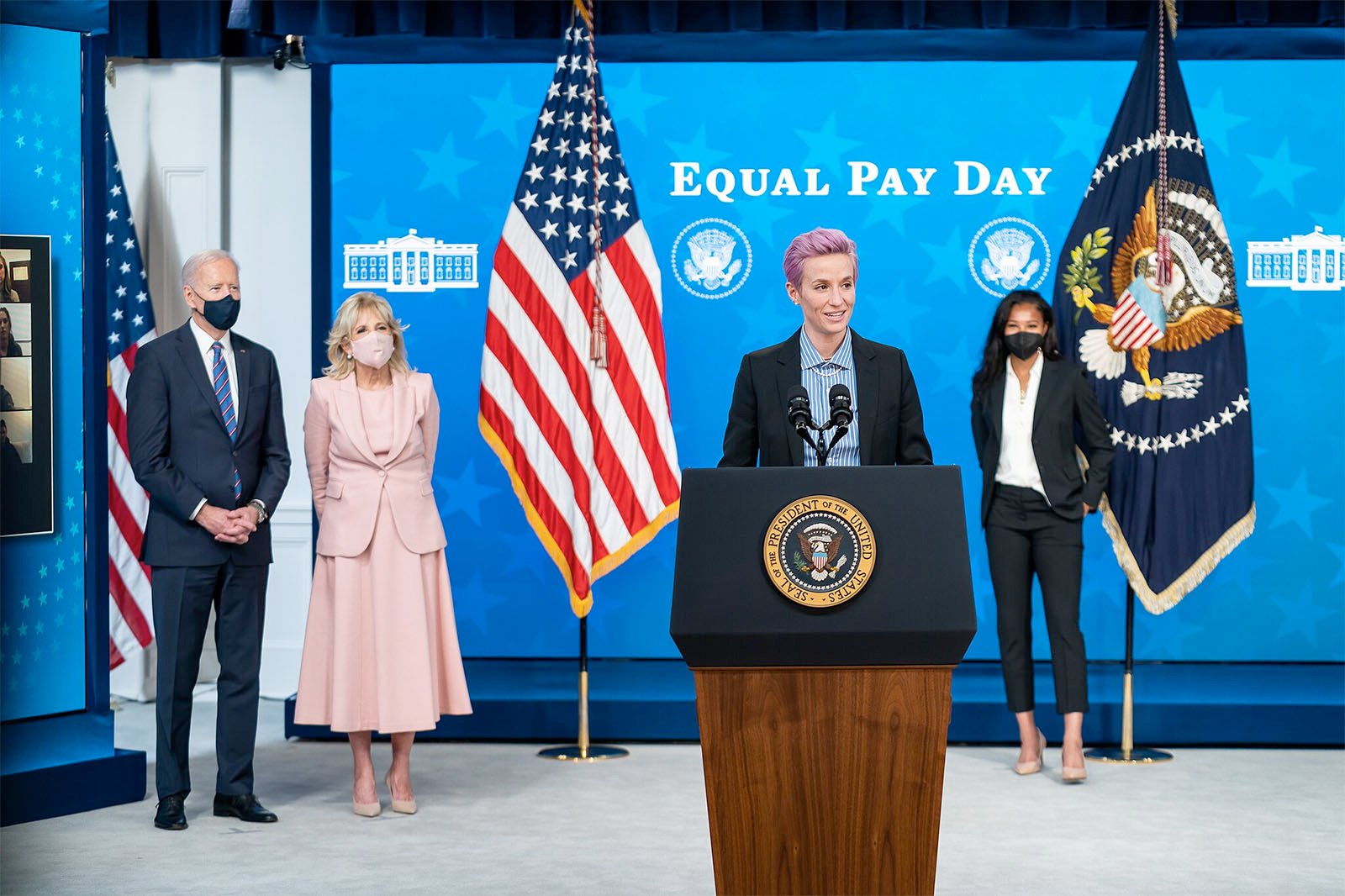 Megan Rapinoe at Equal Pay Day event
