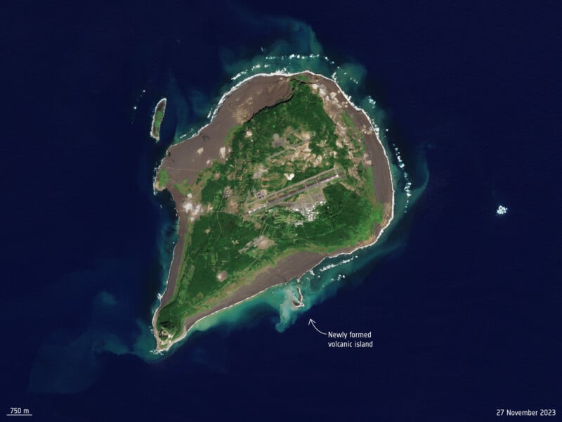 world's newest island japan growing satellite 