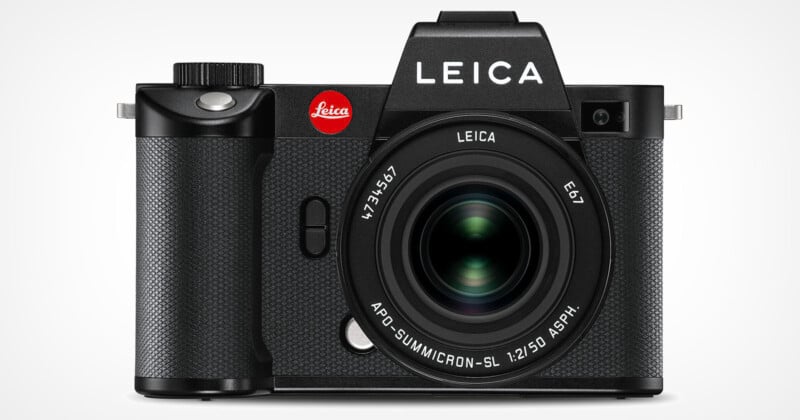 A Leica SL2 camera against a white background.