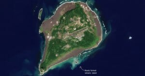 world's newest island japan growing satellite images