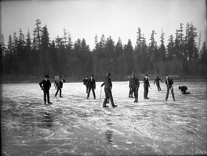 Ice skating on Green Lake, circa 1904. 