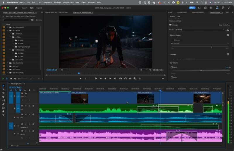 Adobe Premiere Pro beta audio workflow updates Sundance 2024