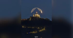 Moon Mountain and Basilica in one photo