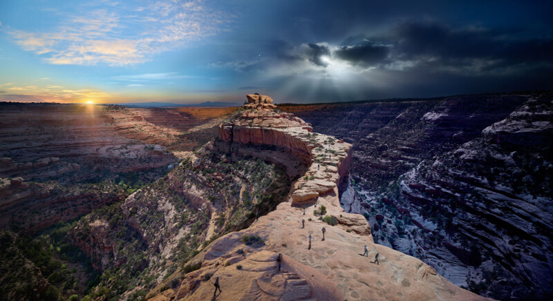 Bears Ears national monument in day and night.