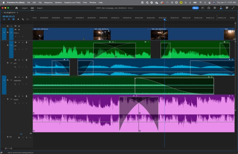 Adobe Premiere Pro beta audio workflow updates Sundance 2024