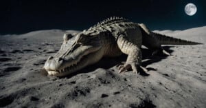 AI crocodile on the Moon