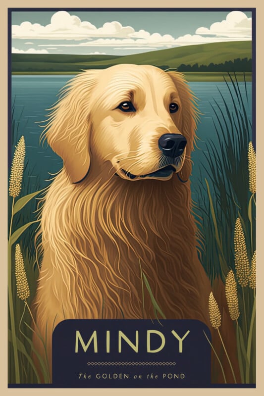 AI-generated retro dog posters