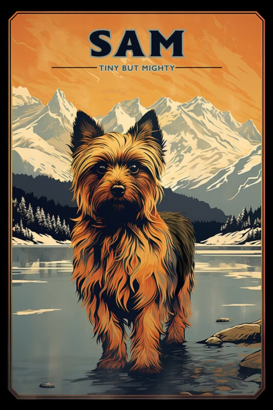 AI-generated retro dog posters