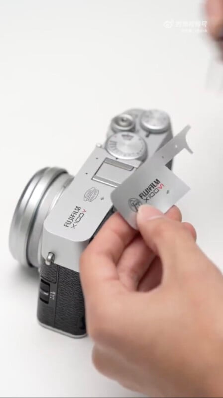 Chinese social media user places a Fujifilm X100VI sticker over an X100V