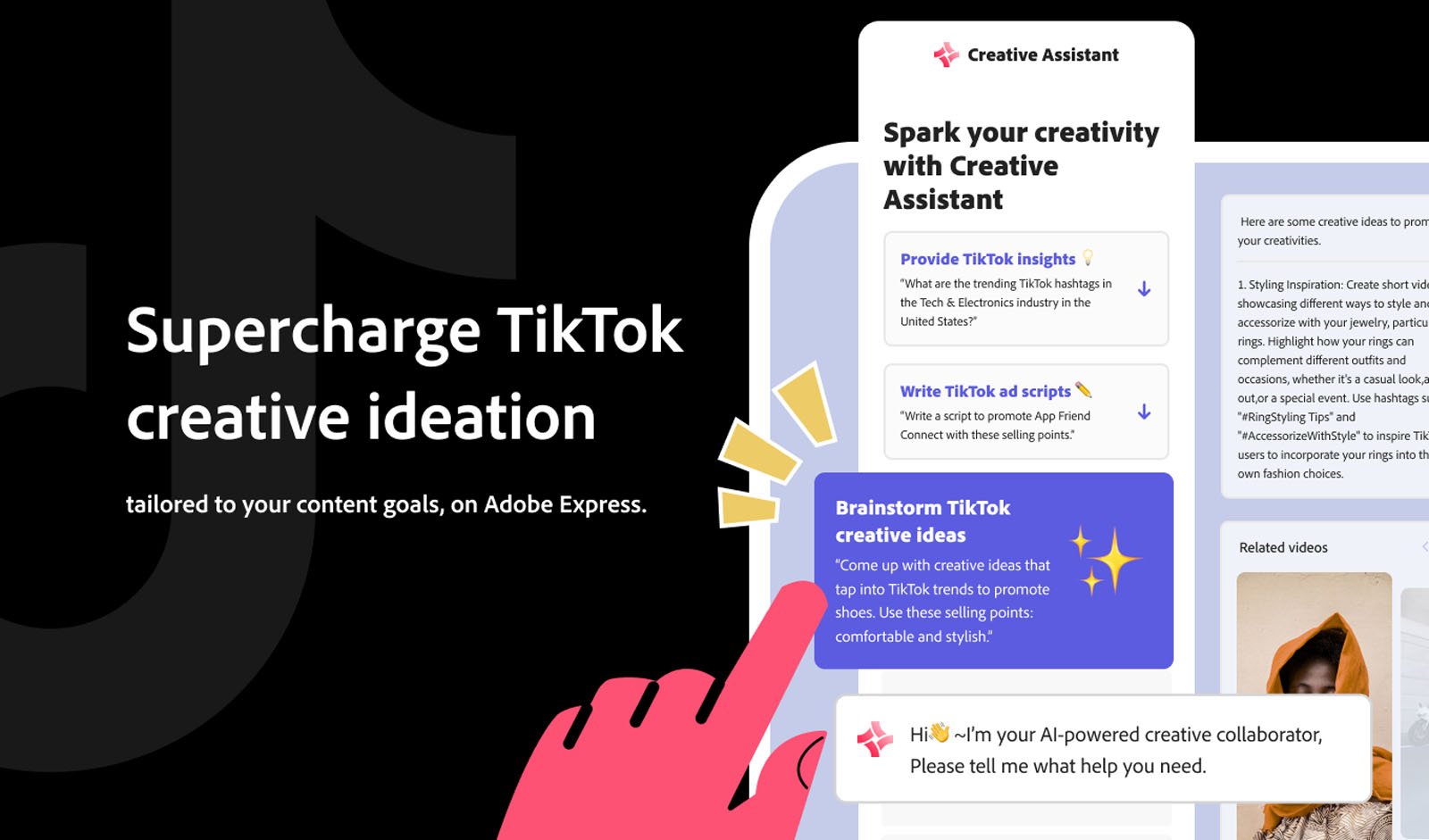 Adobe Express TikTok Creative Assistant add-on