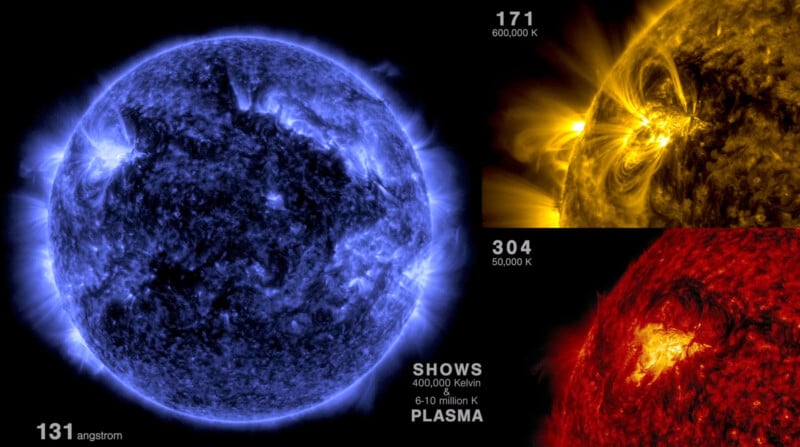NASA SDO Solar Flare video, February 2024, image of the Sun