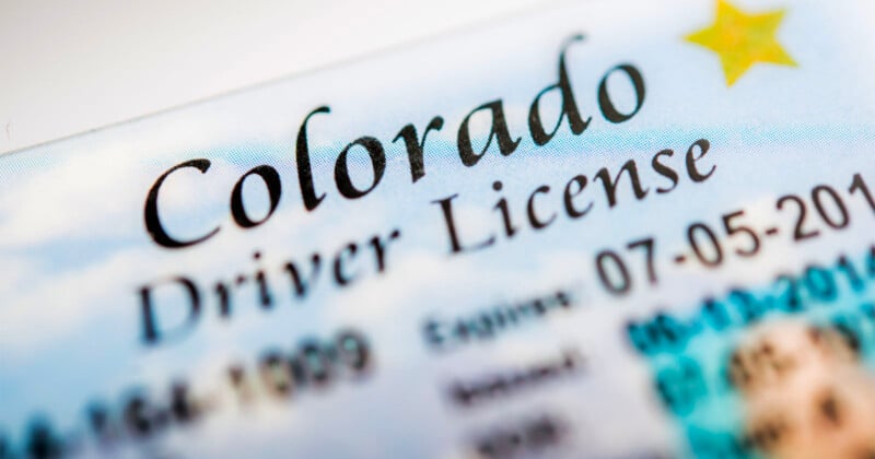 An image of part of a Colorado driver's license