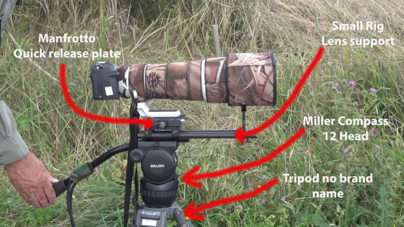 An image of Lane's tripod labeled with its specific parts.