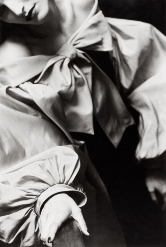  Photographer David Seidner is finally getting the recognition he deserved. International Center of Photography's 'Fragments' exhibit. Abstract black and white portrait of a woman in a large dress. 