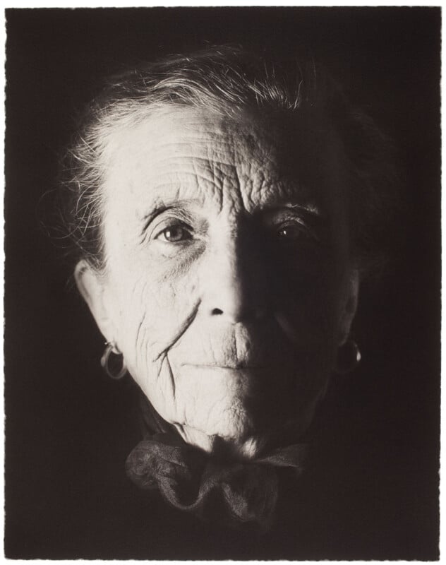  Photographer David Seidner is finally getting the recognition he deserved. International Center of Photography's 'Fragments' exhibit. Front-facing monochrome portrait of an elderly woman. 