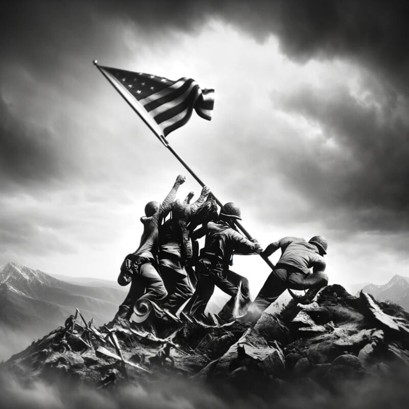 Raising the Flag on Iwo Jima AI