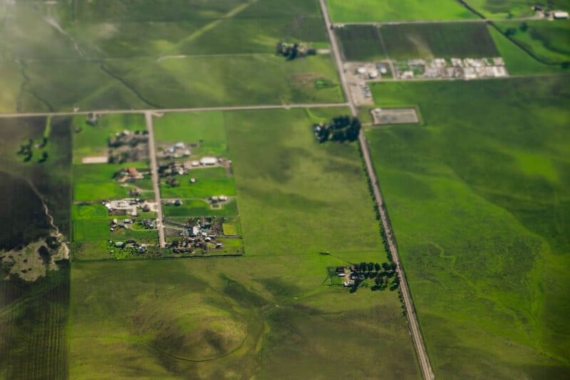 Graham Washatka aerial landscape photographs, farmland and hills, vibrant green landscape. 