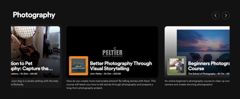 Spotify photography courses