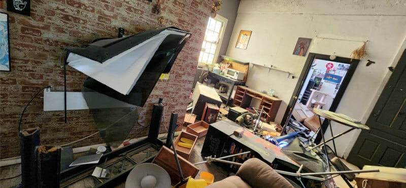 Jess Hess Wurmwood Photography photo of destruction of her home and studio 