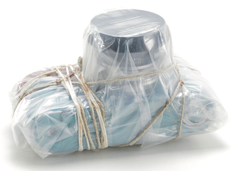 Leica M4 camera wrapped in plastic