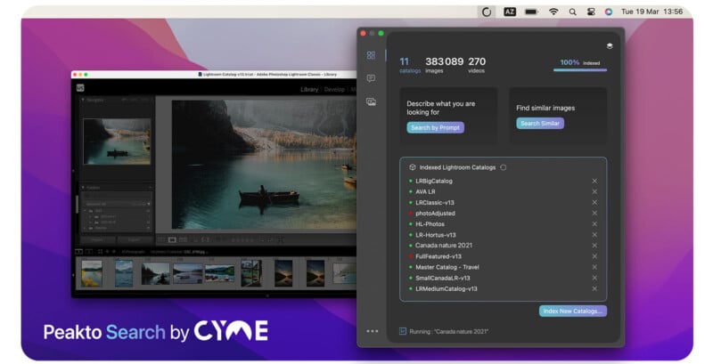 Cyme Peakto Search plugin for Adobe Lightroom uses AI to find specific photos 