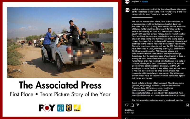 Pictures of the Year -- Photojournalism award controversy -- Israel and Gaza