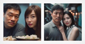 AI generated image of Asian couples.